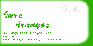 imre aranyos business card